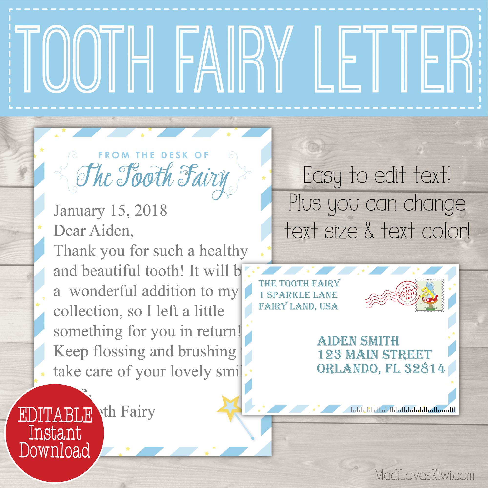 Tooth Fairy Letter Template Boy Free Mzaerbull